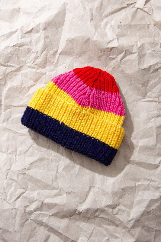 Hat BLUE YELLOW PINK RED