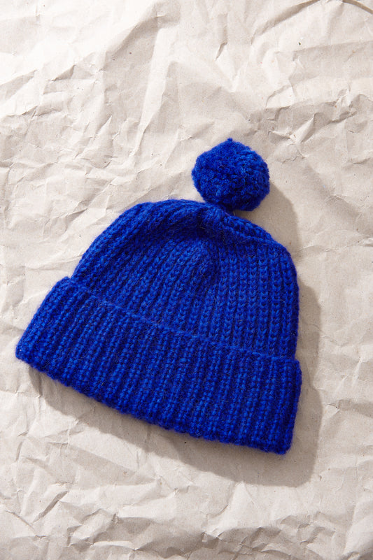 Hat COBALT blue bobble