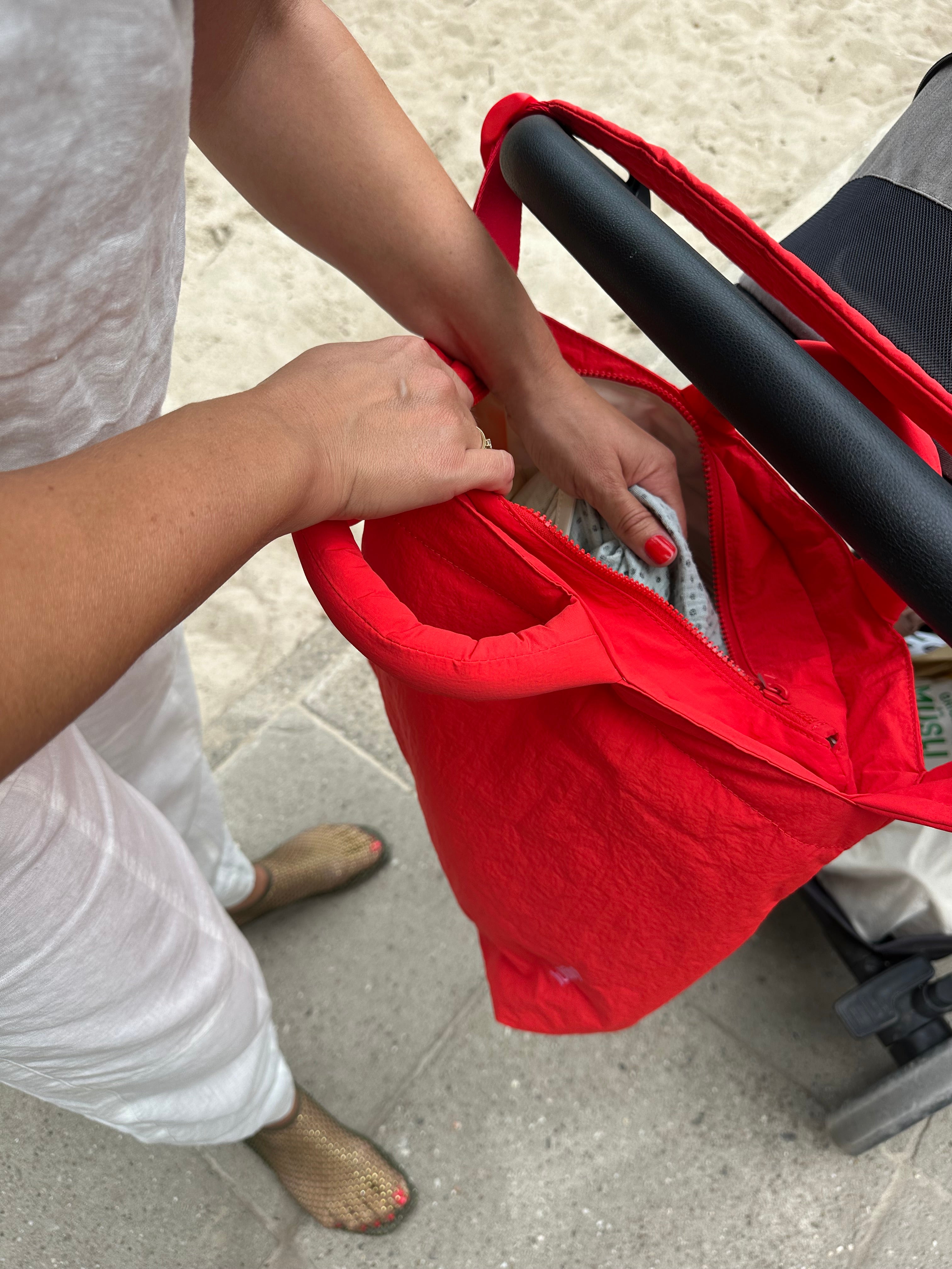 Tote Bag #1 Bright Red Nylon