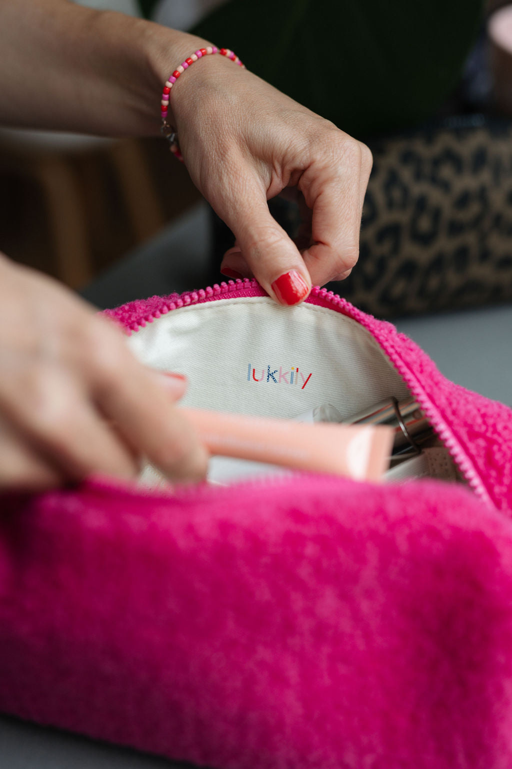 Wash Bag Teddy pink