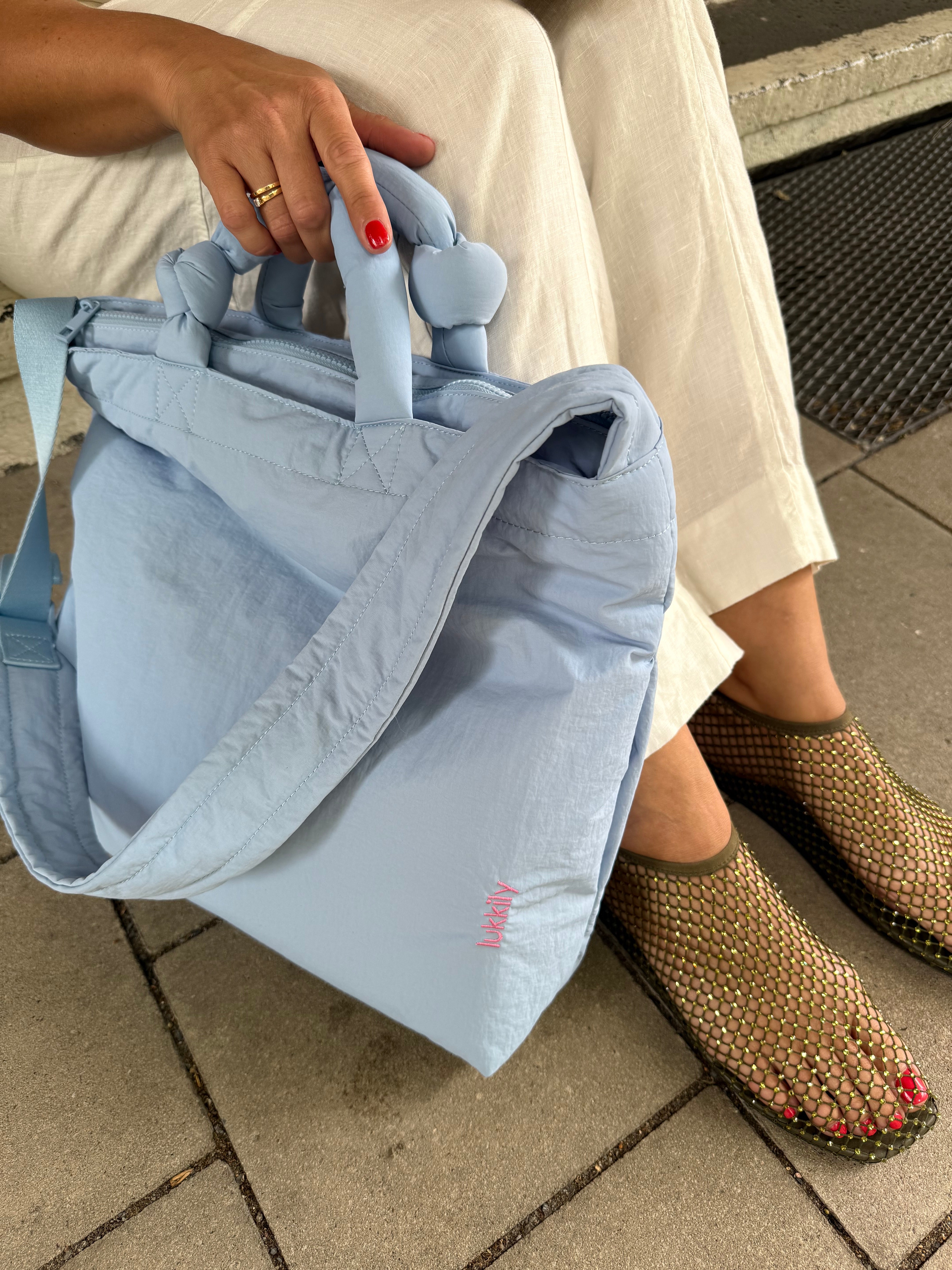 Tote Bag #1 Light Blue Nylon