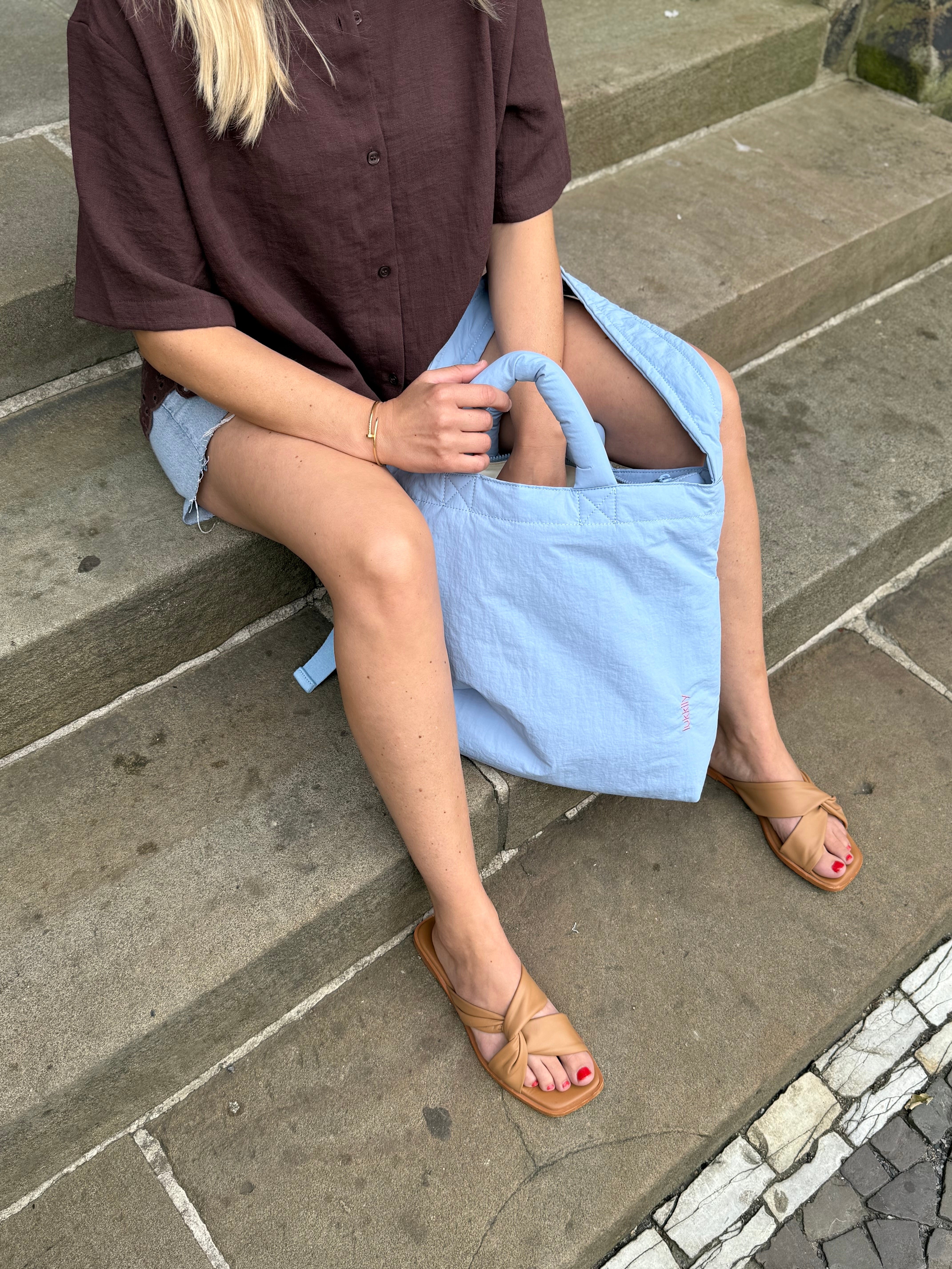 Tote Bag #1 Light Blue Nylon
