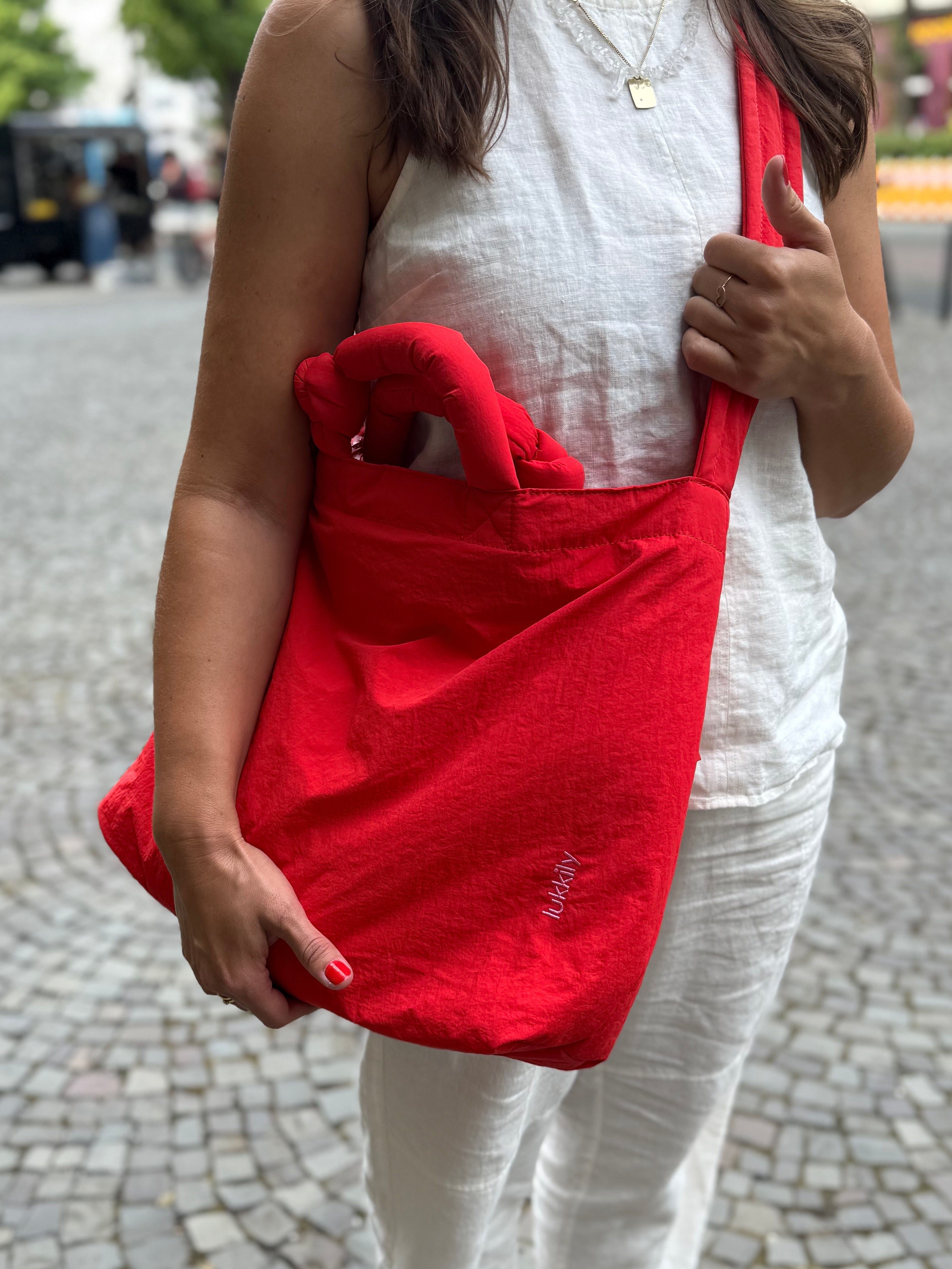 Tote Bag #1 Bright Red Nylon