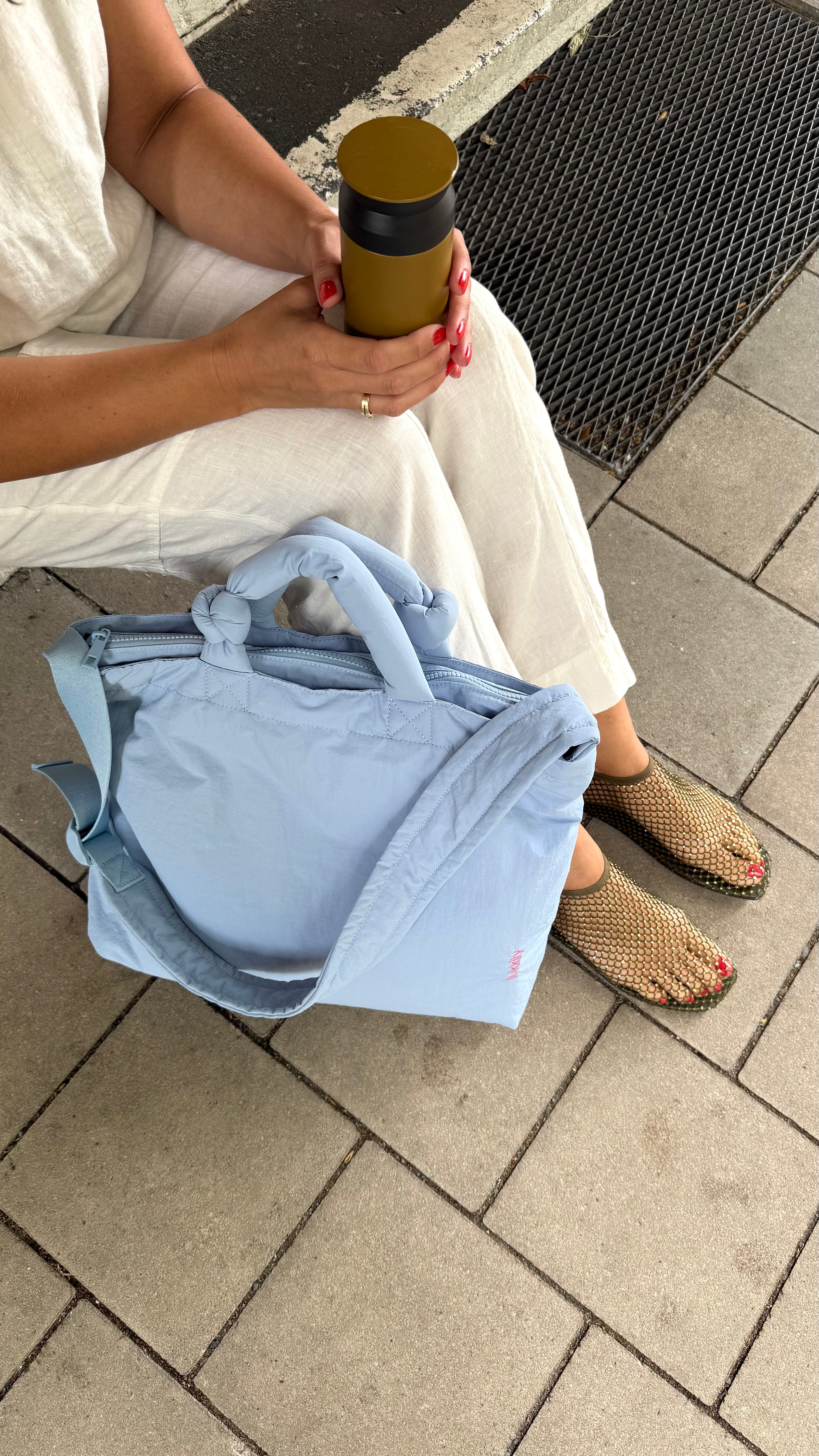Tote Bag #1 Light Blue Nylon