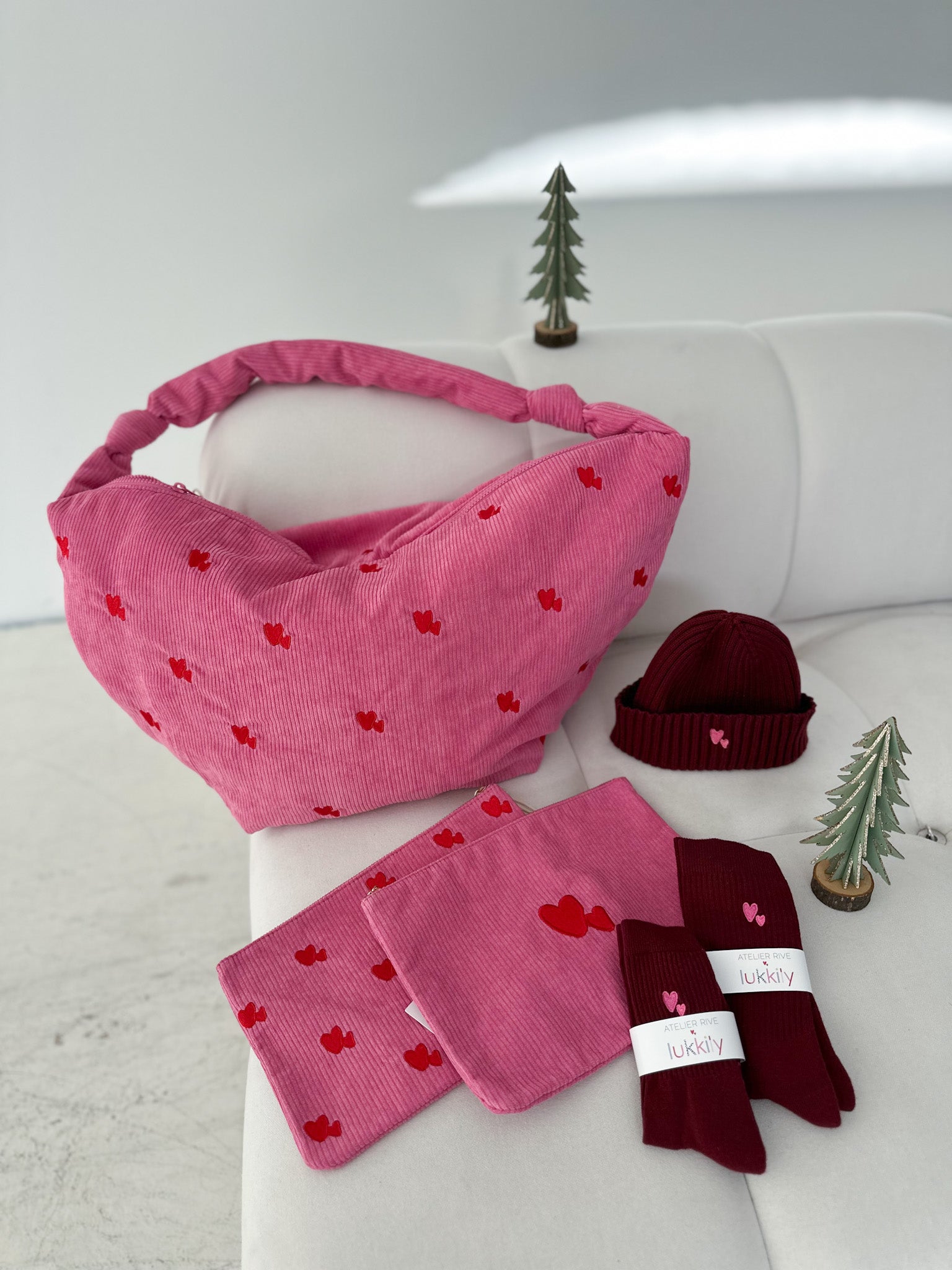 Lukkily x Atelier Rive Beanie Burgundy Baby