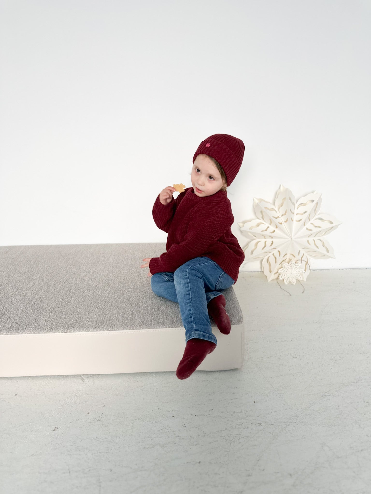 Lukkily x Atelier Rive Beanie Burgundy Kids