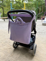 Lukkily Tote Bag lilac - fliederfarbene Cordtasche als ideale Wickeltasche in modernem Look am Kinderwagen