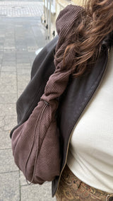 Lukkily Ruffle Bag Cord Chocolate