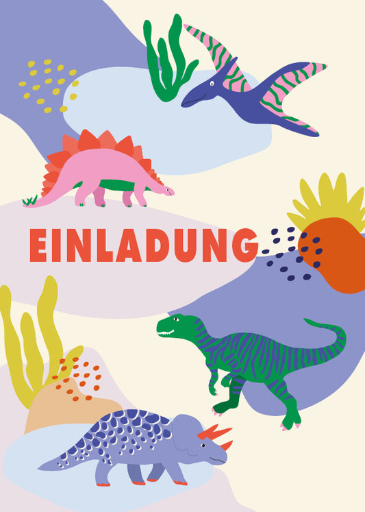 Postcard INVITATION DINOS