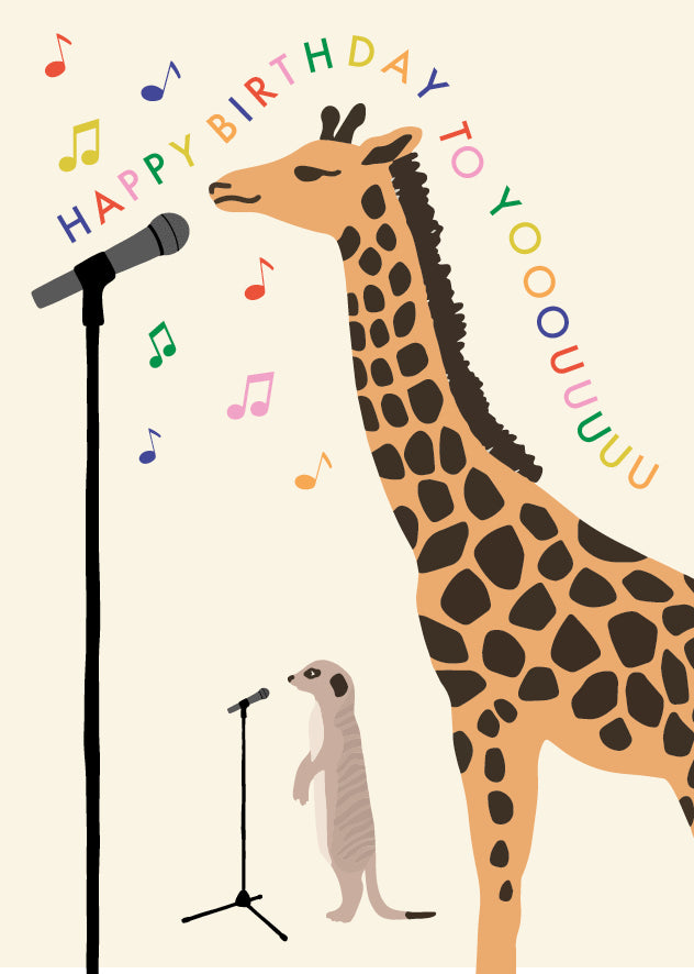 Postkarte HAPPY BIRTHDAY GIRAFFE